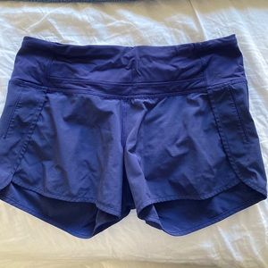 Blue lululemon 2.5” speed up shorts